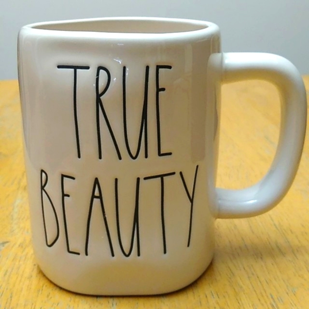 🎉HP🎉Rae Dunn TRUE BEAUTY Ceramic Mug with The Magic Mirror Icon